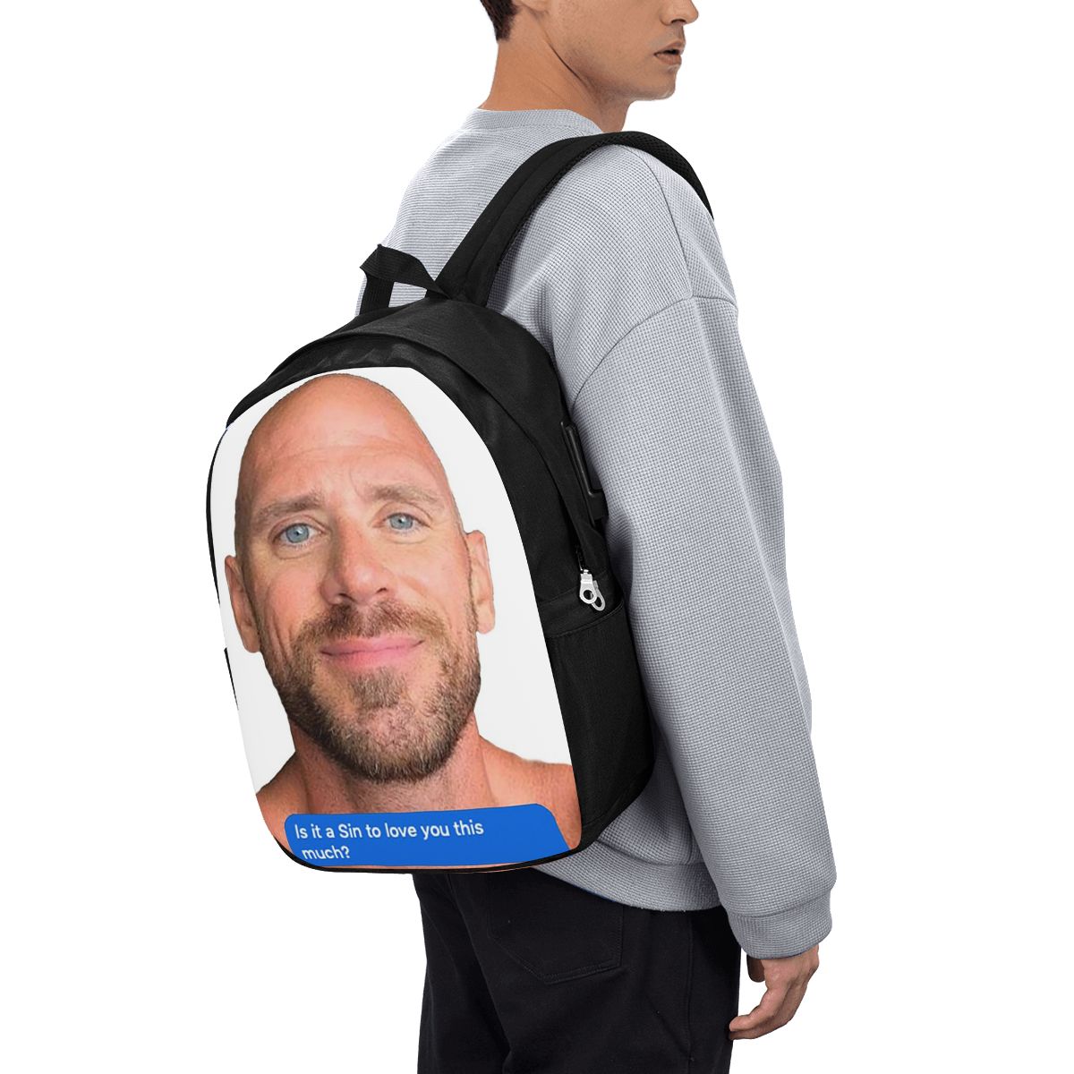 Travel Accessories For Men - Johnny Sins Flirty Text Bubble Sırt
