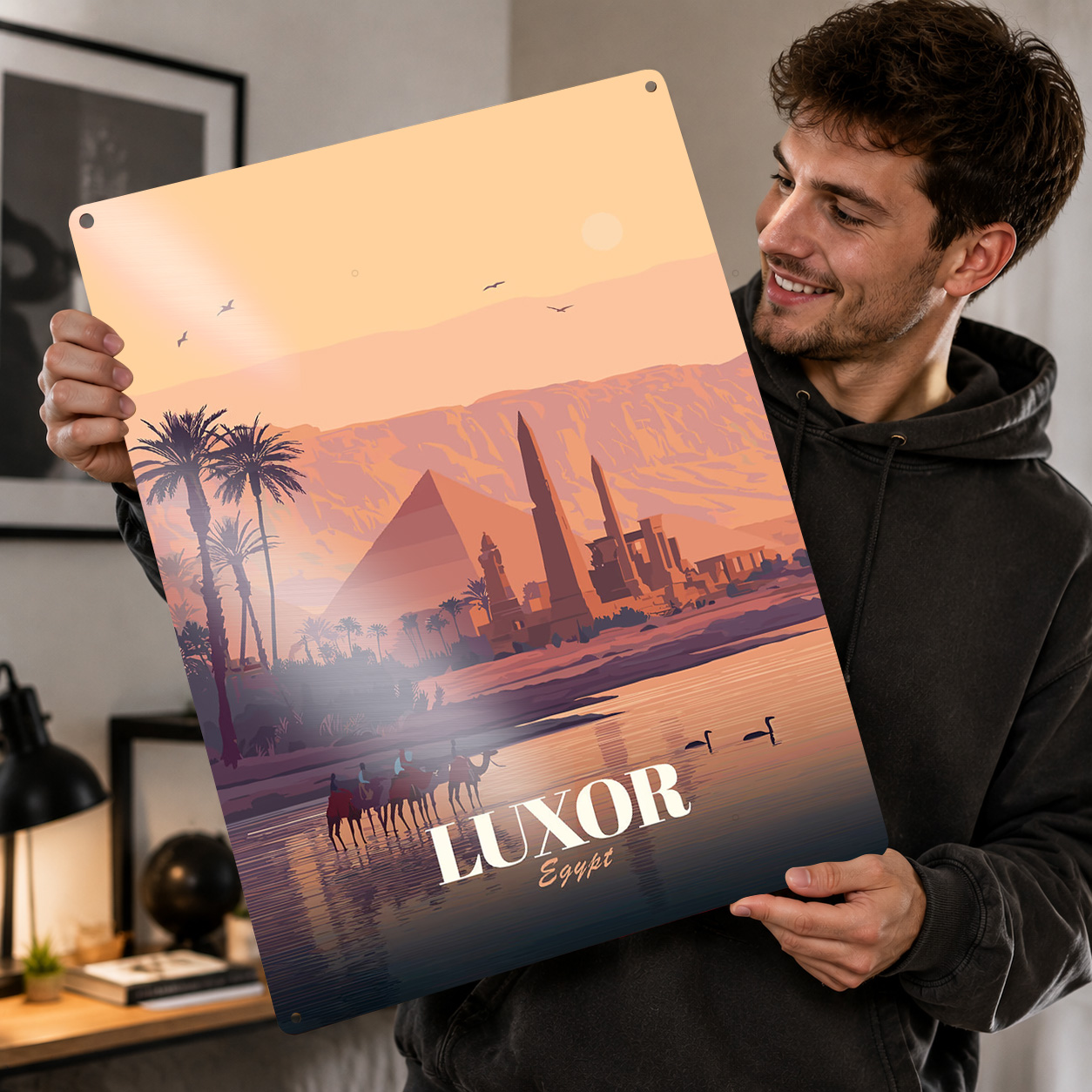 Travel Accessories Egypt - Lüksor Mısır Seyahat Metal Posteri, Hayranlar