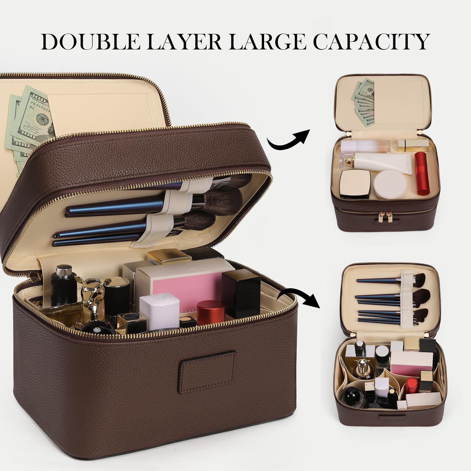 Travel Accessories Luxury - Büyük Kapasiteli Çift Katmanlı Lüks Seyahat
