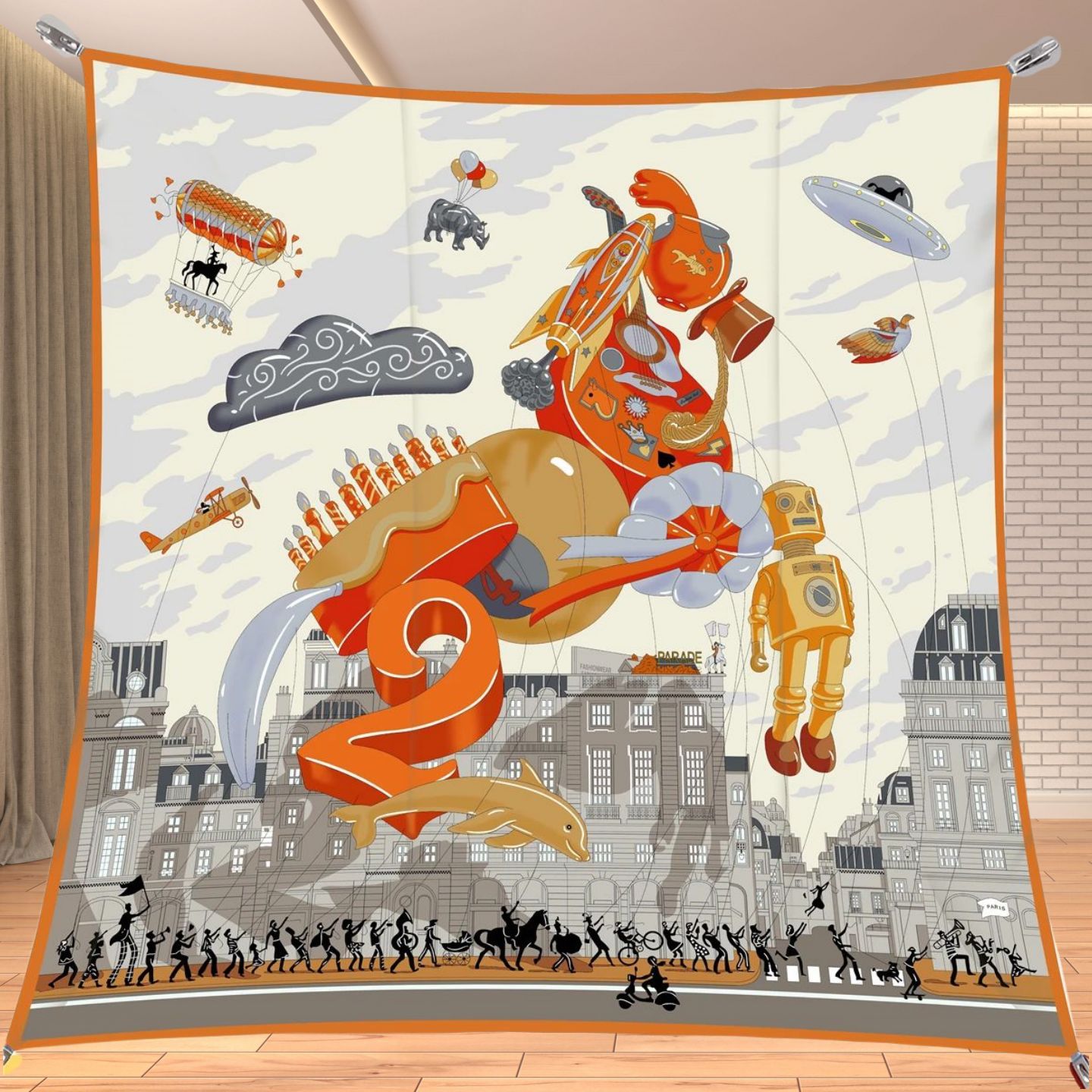 Travel Accessories Luxury - 90cm dimi ipek benzeri kare eşarp