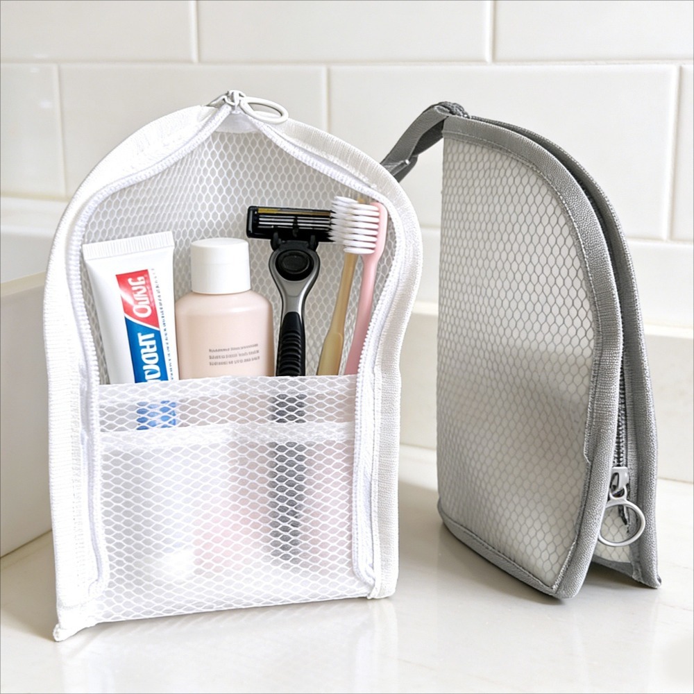 Travel Accessories Holder - Fileli Tuvalet Çantası Nefes Alabilen Hızlı