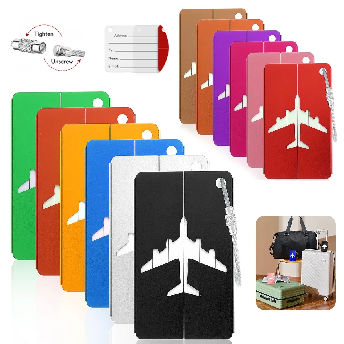 Qantas Travel Accessories - Alüminyum Alaşımlı Uçak Bagaj Etiketi Adı