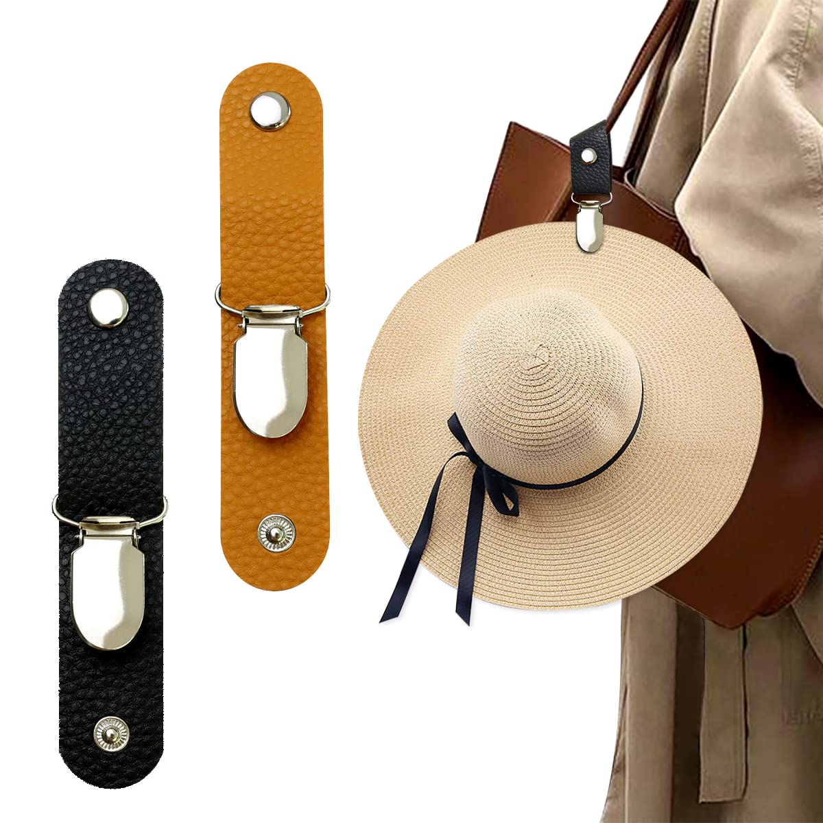Travel Accessories Holder - PU Deri Şapka Klipsi, Seyahat İçin