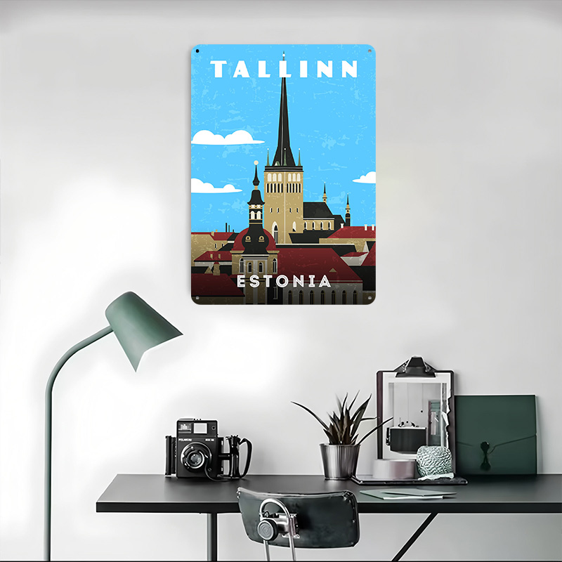 Estonya Retro Seyahat Posteri  - Travel Accessories For Europe incelemesi ve fiyatı