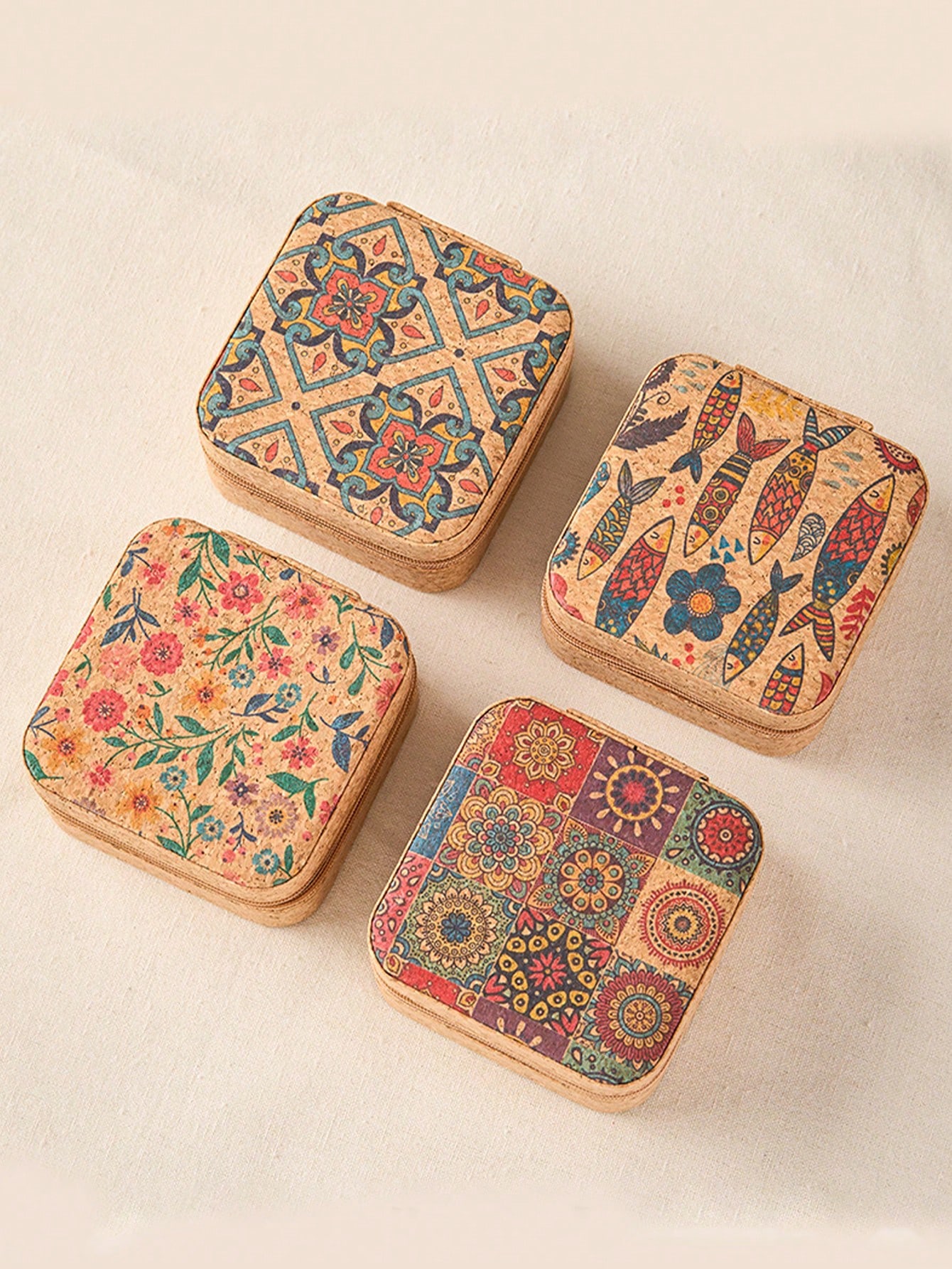 Kare Vintage Bohem Desenli Sey - Accessories Travel Jewelry Box incelemesi ve fiyatı